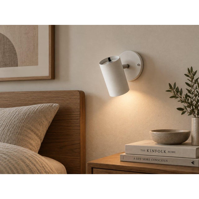 Metal Vintage Mid-Century Modern Koch + Lowy White Metal Wall Sconce For Sale - Image 7 of 7