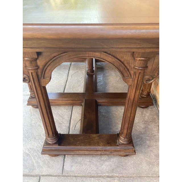 Antique Spanish Carved Church Table or Altar with Wood Stretchers For Sale - Image 9 of 14