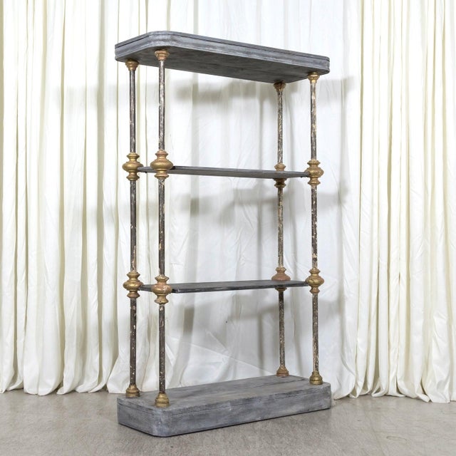 Bespoke French Industrial Artist's Shelf or Étagère With 19th Century Giltwood Fragments For Sale - Image 12 of 18