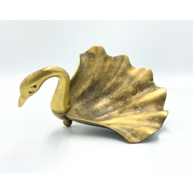 Mid-Century Modern Vintage Swan-Shaped Brass Soap Dish, 1960s For Sale - Image 3 of 6