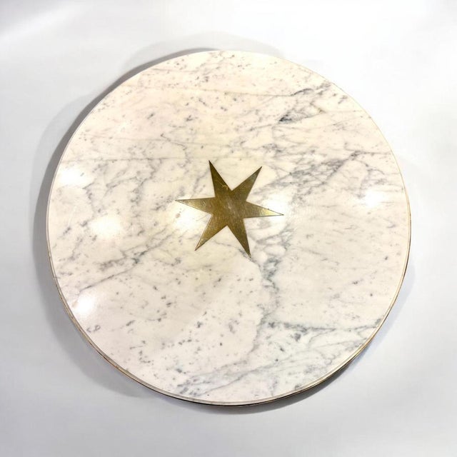Neoclassical French Coffee Table Bronze and Marble, 1940s For Sale - Image 3 of 7