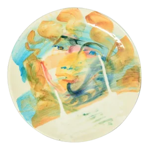 Golden Ringlets - Original Hand-made Flat Ceramic Dish by A. Kurakina - 2019 2019