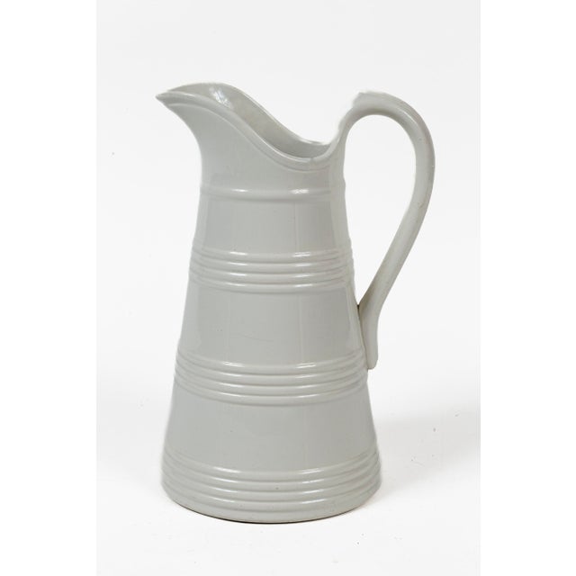 Late 19th Century Tall Antique White Ironstone Dairy Pitcher, Boch Freres, Belgium, Circa 1890. For Sale - Image 5 of 8