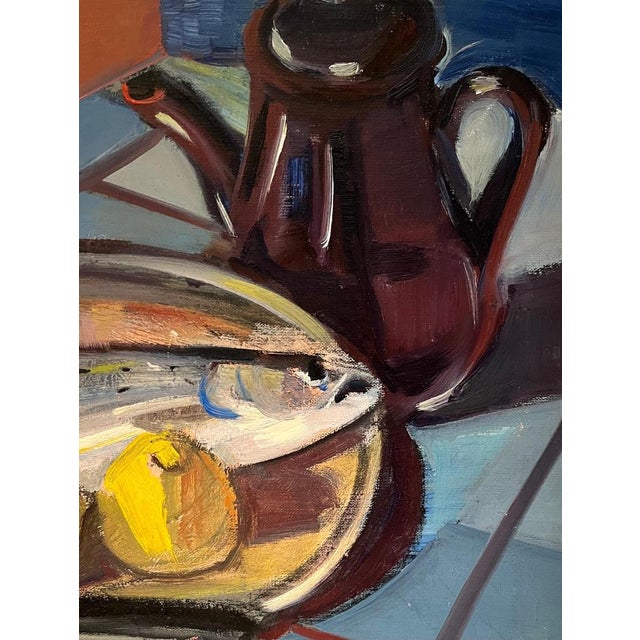 Moser Wehrle, Fish and Lemons, Oil on Canvas For Sale - Image 5 of 12