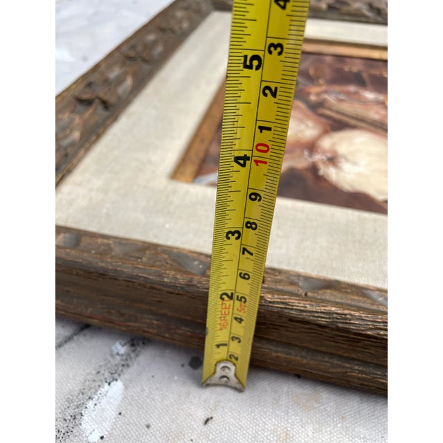 Brown Vintage Rustic Kitchen Still Life Oil on Canvas Board Framed For Sale - Image 8 of 8