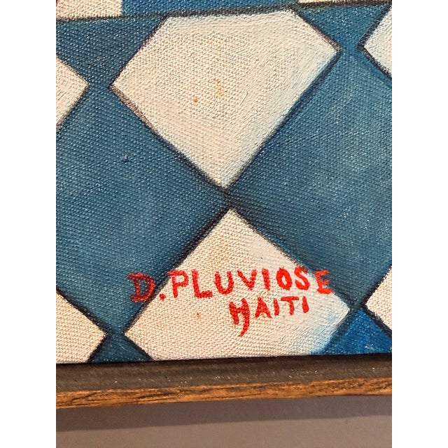 Original Primitive Haitian Still Life Painting on Canvas by D. Pieudonne For Sale In Philadelphia - Image 6 of 6