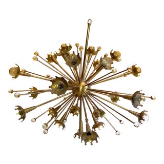 Brass Sputnik Chandelier by Jonathan Adler For Sale
