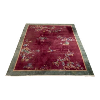 Nichols Chinese Art Deco Carpet, 12' 6" X 9' 9" For Sale