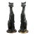 Pair of Mid Century Cubist Cats on Brass Base For Sale