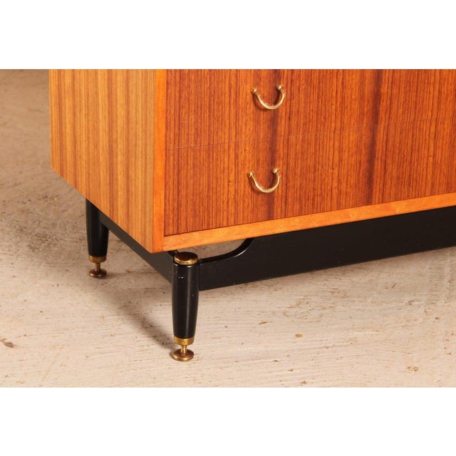 1960s Mid-Century Modern Librenza Tola and Black Chest of Drawers with Brass Handles from G-Plan, 1960s For Sale - Image 5 of 13