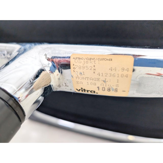 EA 108 Chair in Black Leather by Charles & Ray Eames for Vitra For Sale - Image 15 of 17