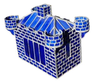 Stained Glass Terrarium Cobalt Blue