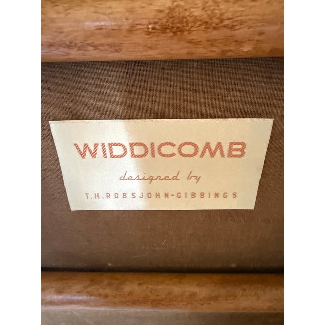 Authentic t.h. Robsjohn-Gibbings for Widdicomb Walnut X-Base Footrest Ottoman, Labeled, C. 1952-1955 For Sale - Image 6 of 12
