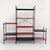 Postmodern Vintage Black and Red Bookshelf in Metal, 1980s For Sale - Image 3 of 10