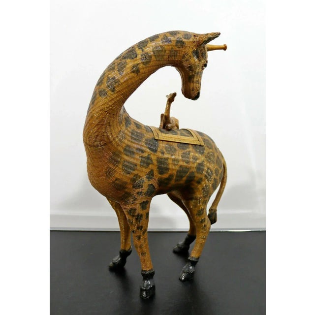Chinese Vintage Woven Chinese Giraffe Asian Style Basket Sculpture For Sale - Image 3 of 11
