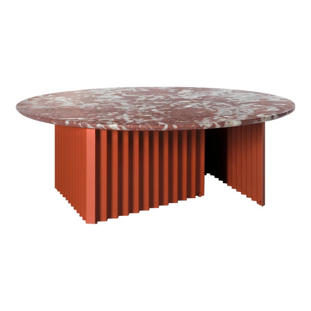 RS Barcelona Plec Round Marble 90 Table, Red Francia For Sale