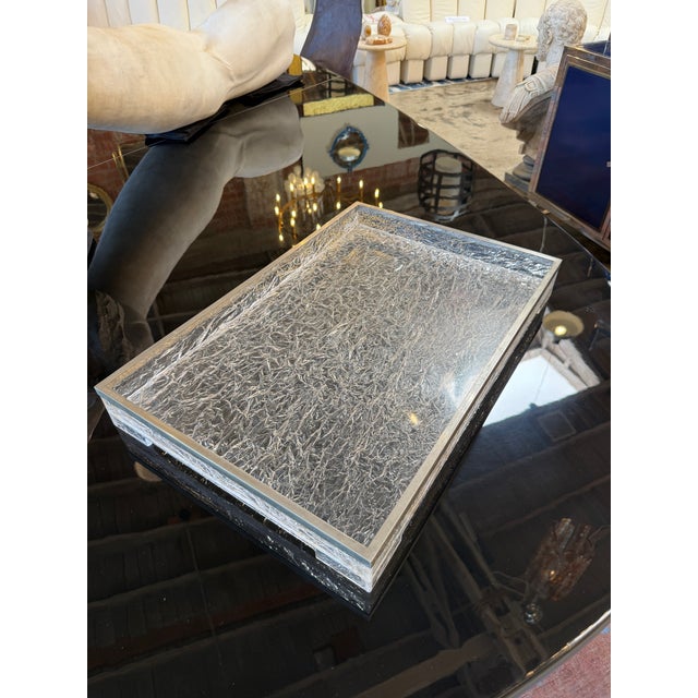 Italian Acrylic and Chrome Serving Tray, 1970s For Sale In Los Angeles - Image 6 of 7