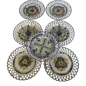 Made in Portugal Pierced Scalloped Dessert Salad Plates Set of 7