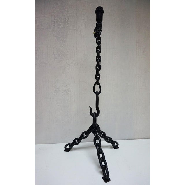 Vintage Brutalist Nautical Iron Chain Floor Lamp in the style of Franz West, 1970s For Sale - Image 9 of 9