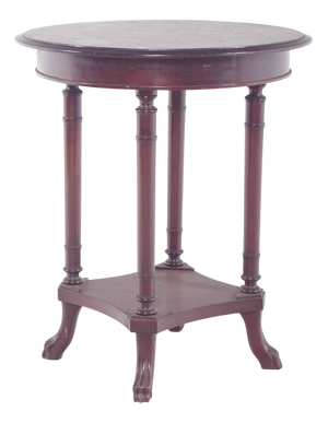 English Round Wood Coffee Table, 1890s