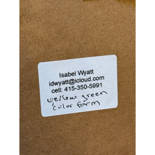 Isabel Wyatt "Yellow Green Colorform" Original Painting, Signed For Sale - Image 11 of 11