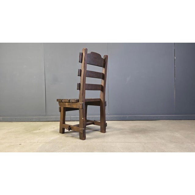 Rustic Vintage Brutalist Dining Chairs, 1960s, Set of 6 For Sale - Image 3 of 14