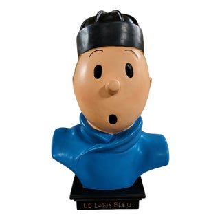 The Blue Lotus Bust of Tintin, 1990s For Sale