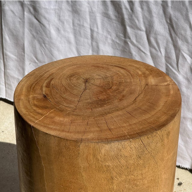 Vintage Side Table in Natural Cylindrical Mango Wood, 1980s For Sale - Image 18 of 18
