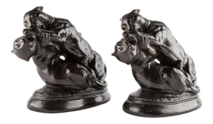 Kronheim and Oldenbusch Fighting Mountain Lion Bookends