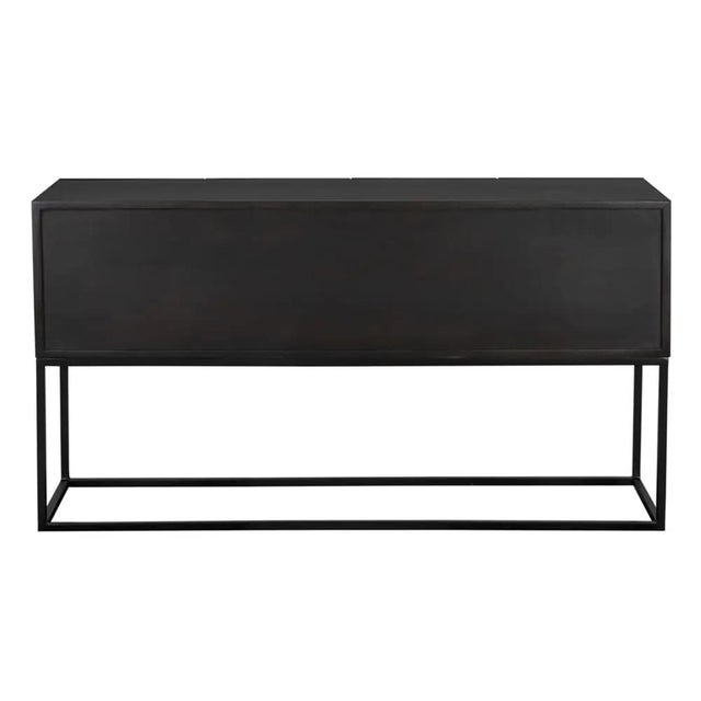 Wood NOIR Zurich Console, Ebony Walnut with Iron For Sale - Image 7 of 9