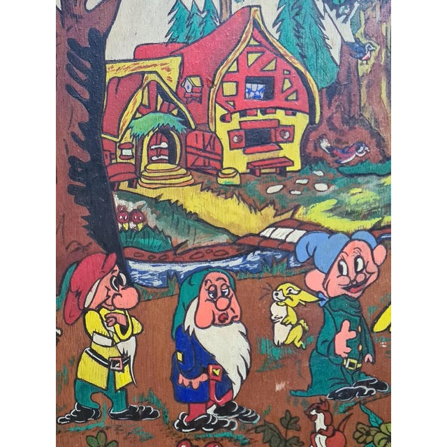 Snow White and the Seven Dwarfs, 1950s, Oil on Panel For Sale - Image 6 of 12