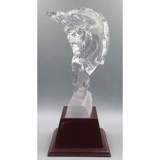 Crystal Glass Golfer on Wooden Base from Sevres France For Sale - Image 4 of 18