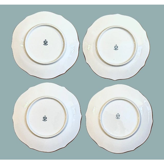 Metal Antique German r.s. Porcelain Gold Trimmed Plates- Set of 4 For Sale - Image 7 of 8