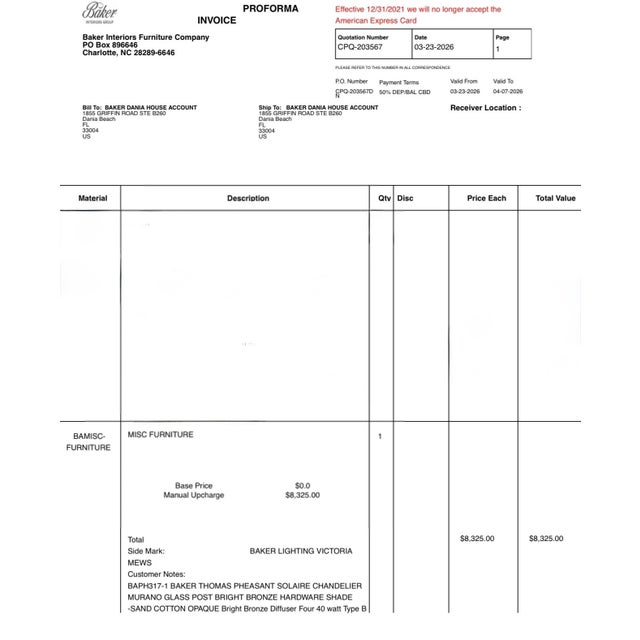 Sand Thomas Pheasant for Baker Furniture Solaire Chandelier - Original Baker Documentation Available. For Sale - Image 8 of 8