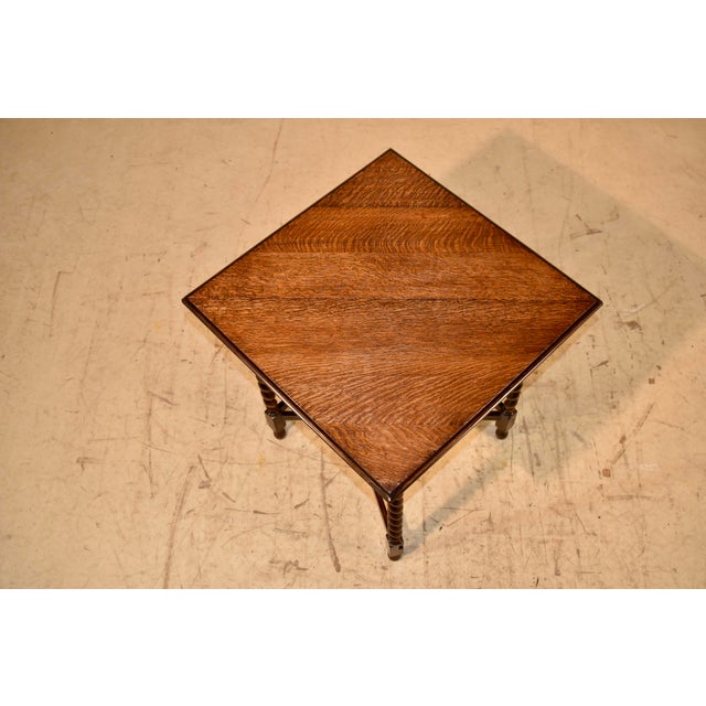 Brown Edwardian Oak Handkerchief Table, Circa 1900 For Sale - Image 8 of 8