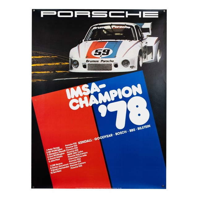 Original Porsche Poster by Strenger Advertising Agency For Sale