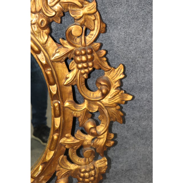 Rococo Vintage Italian Florentine Rococo Style Gilt Wood Carved Mirror For Sale - Image 3 of 6