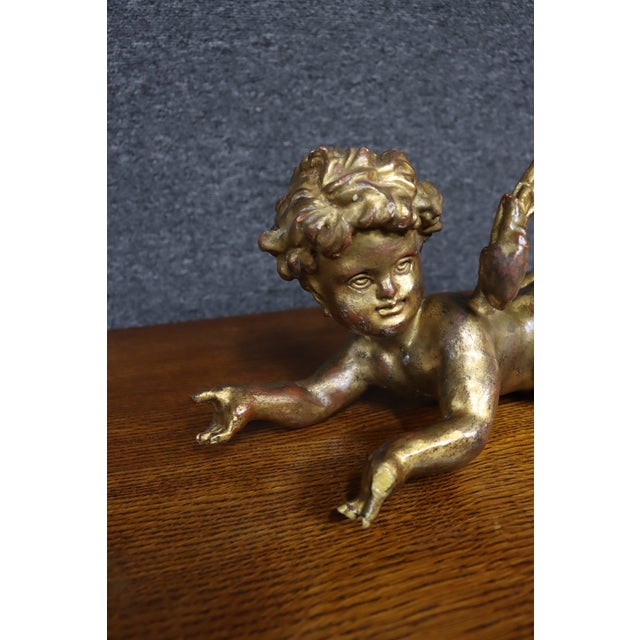 Italian Giltwood Cherub Sculpture For Sale In Philadelphia - Image 6 of 13