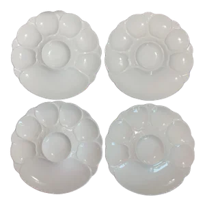 19th Century White Minton Majolica Oyster Plates - Set of 4