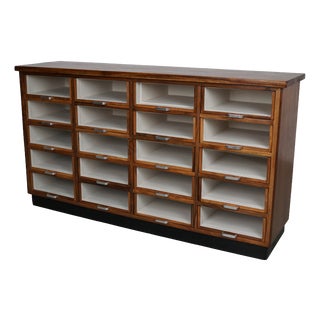 Vintage Dutch Walnut Haberdashery Shop Cabinet, 1950s For Sale