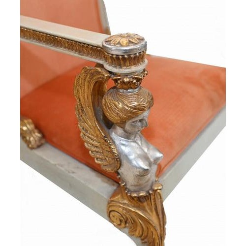 Set of Italian Neo Classical Armchairs with Maiden Arms For Sale - Image 4 of 9