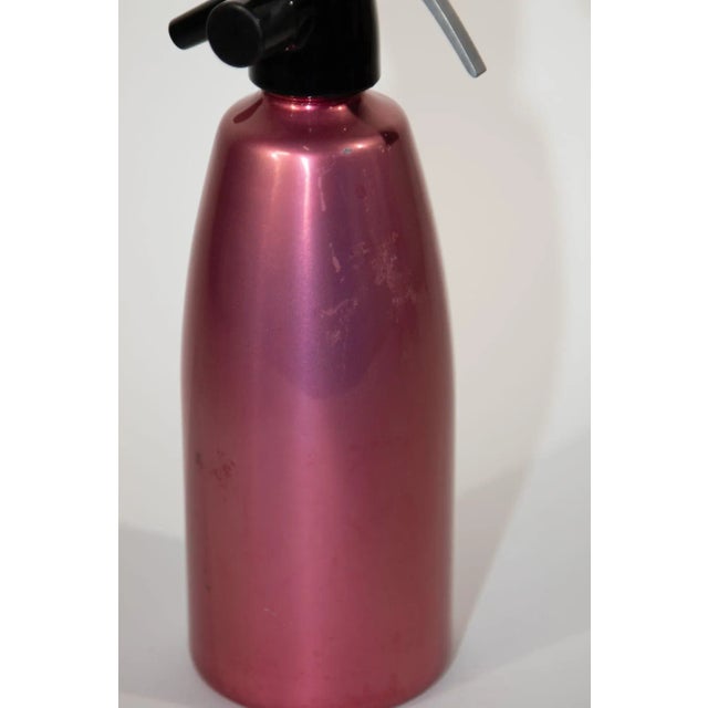 Mid-Century Modern Vintage Metallic Red Soda Syphon England 1960 For Sale - Image 3 of 12