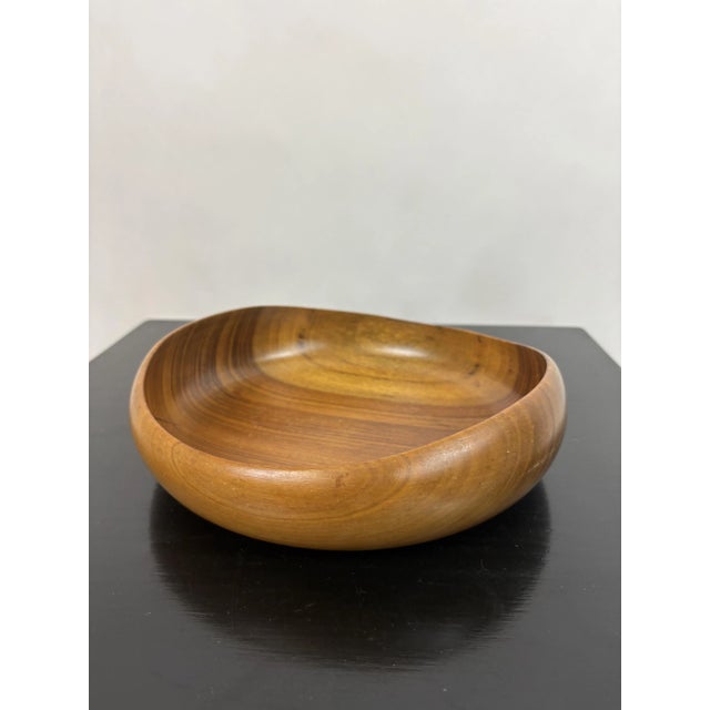 Handmade Teak Bowl, Westphalia, Germany, 1960s For Sale - Image 4 of 10