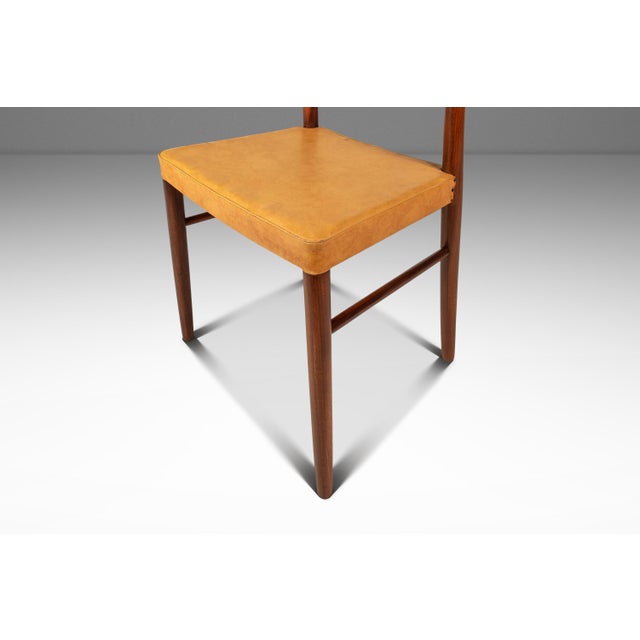 Rare MCM Single Dining / Desk Chair in Solid Teak & Original Leather Upholstery Attributed to Yngve Ekström for Gemla Diö, Sweden, C. 1950s For Sale - Image 9 of 18