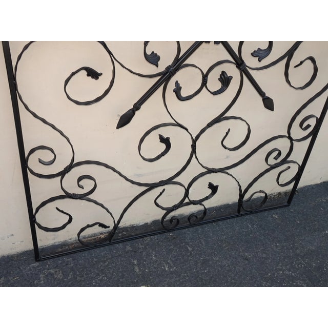 2010s Large 56" Tall Spanish Style Black Metal Picture Wall Decor Art ~ Cross For Sale - Image 5 of 12