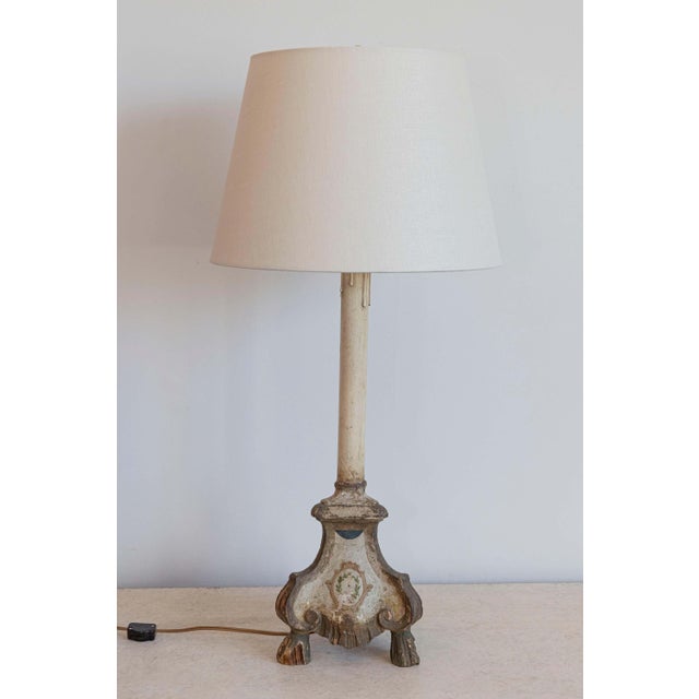 This French Louis XVI-style table lamp is crafted from an 18th-century altar candlestick, repurposed into a striking...