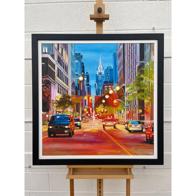 Painting of the Chrysler Building New York City - Unique Original Art by Contemporary British Artist, 2021 For Sale - Image 6 of 13
