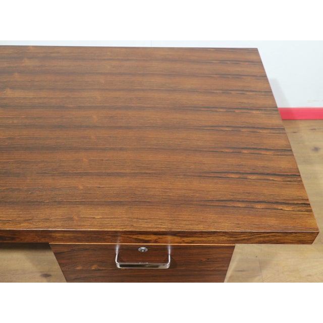 Mid Century Modern Vintage Rosewood Writing Office Desk For Sale - Image 15 of 15