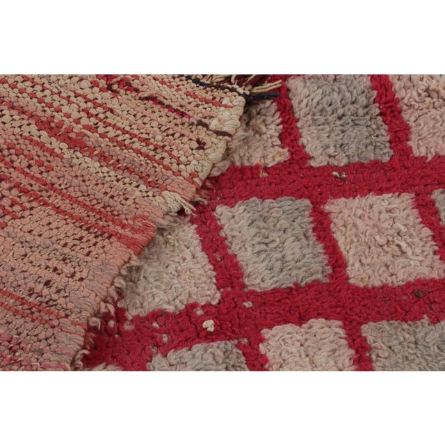 Textile Vintage Moroccan Rug in Pink and Red Geometric Patterns, From Rug & Kilim For Sale - Image 7 of 7