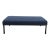 Vintage Parsons Style Minimalist Modern Cocktail Table Blue Ottoman Foot Stool Footrest 61" For Sale